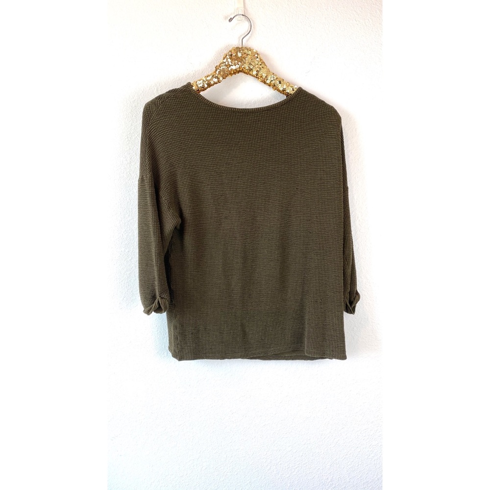 Zara green knit 3/4 sleeve sweater